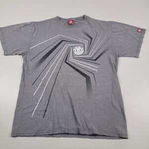 Vintage Y2K Bam Element For Life skateboard Gray Skate T-Shirt Sz Large Grunge